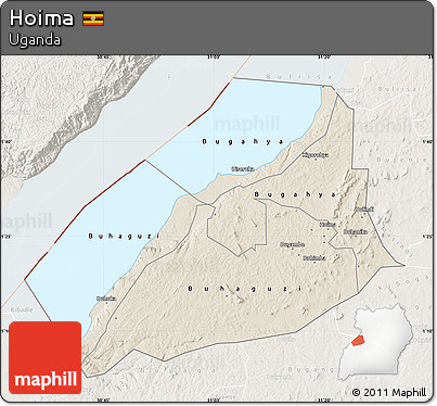 Shaded Relief Map of Hoima, lighten