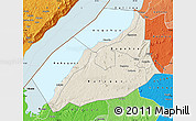 Shaded Relief Map of Hoima, political shades outside
