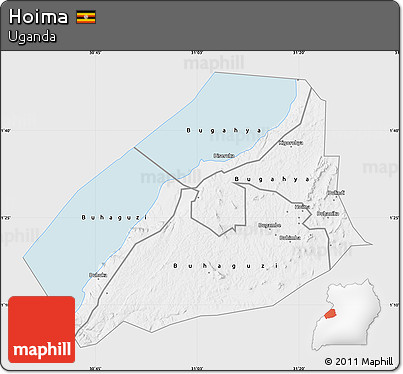 Silver Style Map of Hoima, single color outside
