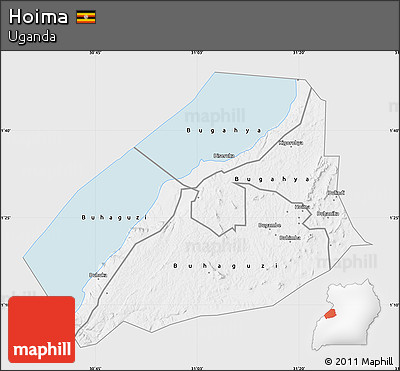 Silver Style Map of Hoima, single color outside