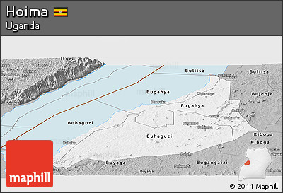 Gray Panoramic Map of Hoima