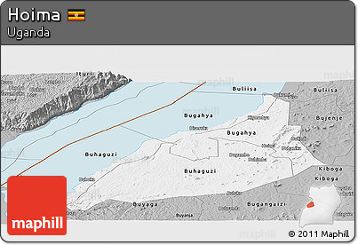 Gray Panoramic Map of Hoima