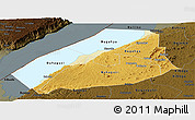 Physical Panoramic Map of Hoima, darken
