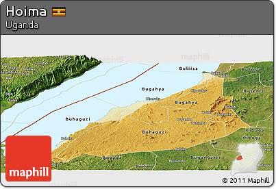Physical Panoramic Map of Hoima, satellite outside