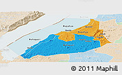 Political Panoramic Map of Hoima, lighten