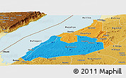 Political Panoramic Map of Hoima, physical outside