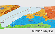Political Panoramic Map of Hoima, political shades outside