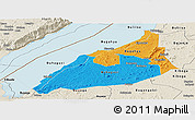 Political Panoramic Map of Hoima, shaded relief outside