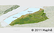 Satellite Panoramic Map of Hoima, lighten