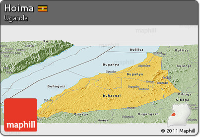 Savanna Style Panoramic Map of Hoima