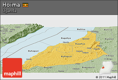 Savanna Style Panoramic Map of Hoima