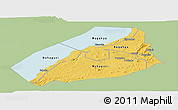Savanna Style Panoramic Map of Hoima, single color outside