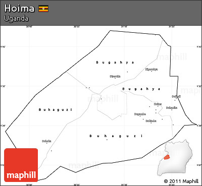 Blank Simple Map of Hoima, cropped outside