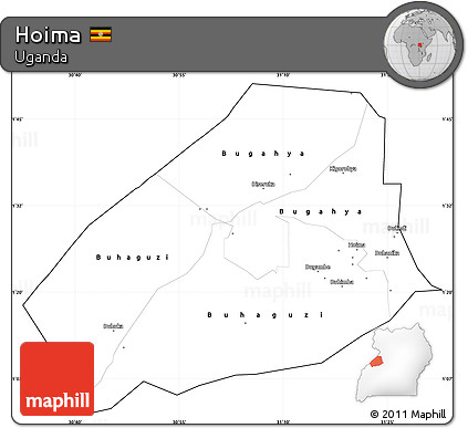 Blank Simple Map of Hoima, cropped outside