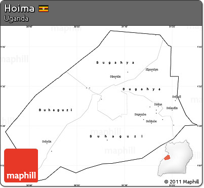 Blank Simple Map of Hoima, cropped outside