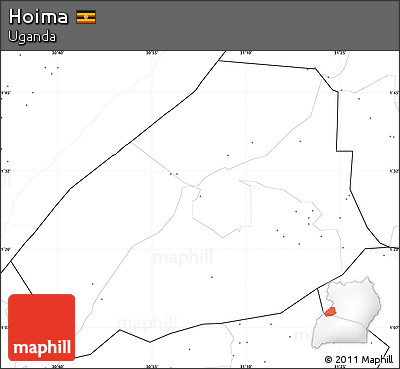 Blank Simple Map of Hoima, no labels