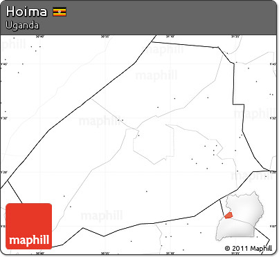 Blank Simple Map of Hoima, no labels