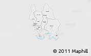 Silver Style 3D Map of Iganga, single color outside