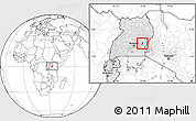 Blank Location Map of Bugweri, highlighted country