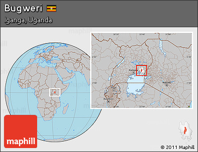 Gray Location Map of Bugweri, highlighted parent region