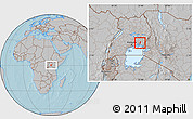 Gray Location Map of Bugweri, hill shading