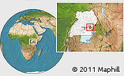 Satellite Location Map of Bugweri, highlighted country, highlighted parent region