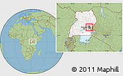 Savanna Style Location Map of Bugweri, highlighted country, highlighted parent region