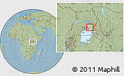 Savanna Style Location Map of Bugweri, highlighted parent region, hill shading