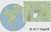 Savanna Style Location Map of Bugweri, hill shading