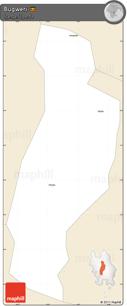 Classic Style Simple Map of Bugweri