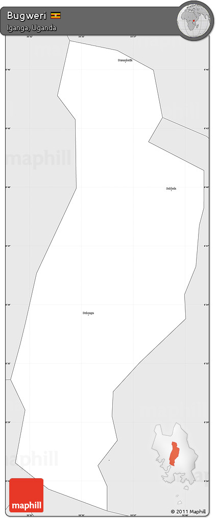 Silver Style Simple Map of Bugweri