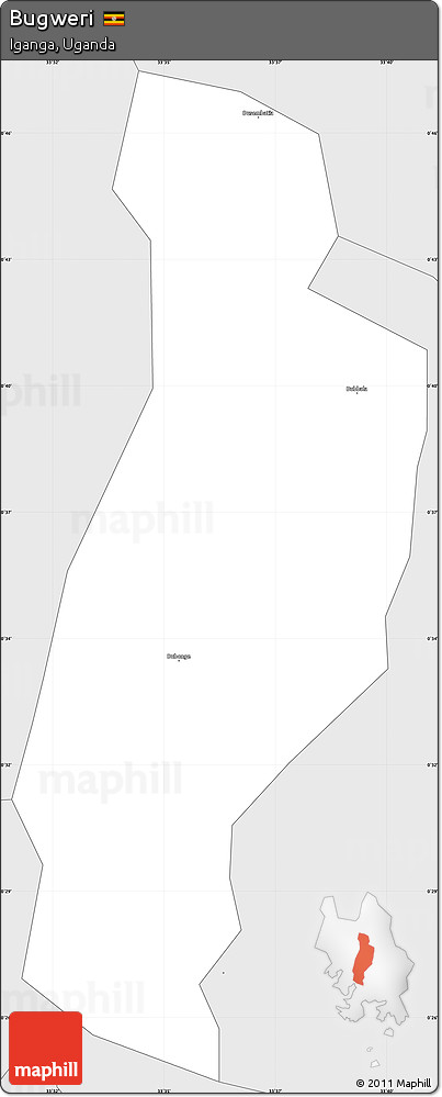 Silver Style Simple Map of Bugweri