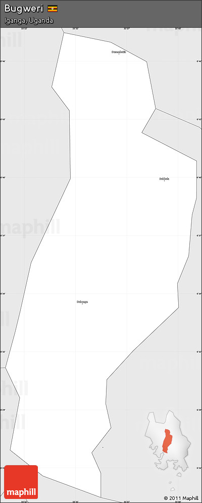 Silver Style Simple Map of Bugweri