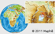Physical Location Map of Iganga, within the entire country