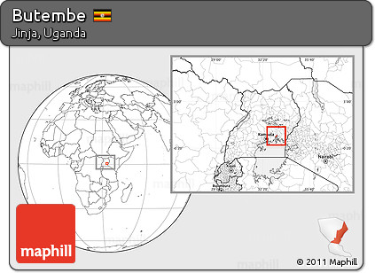 Blank Location Map of Butembe, within the entire country
