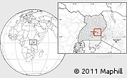 Blank Location Map of Butembe, highlighted country, within the entire country