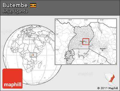 Blank Location Map of Butembe, highlighted country