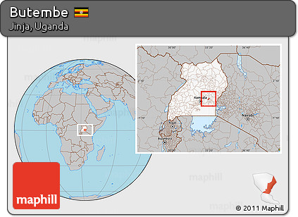 Gray Location Map of Butembe, highlighted country