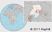 Gray Location Map of Butembe, highlighted country