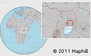 Gray Location Map of Butembe, highlighted parent region, within the entire country