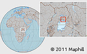 Gray Location Map of Butembe, highlighted parent region, hill shading