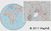 Gray Location Map of Butembe, hill shading