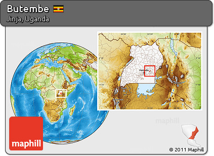 Physical Location Map of Butembe, highlighted country