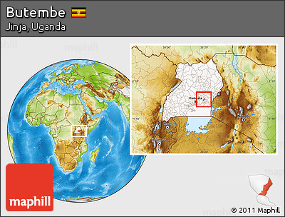 Physical Location Map of Butembe, highlighted country