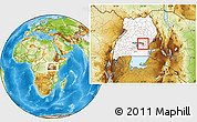 Physical Location Map of Butembe, highlighted country, highlighted parent region