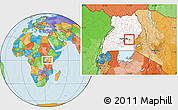 Political Location Map of Butembe, highlighted country