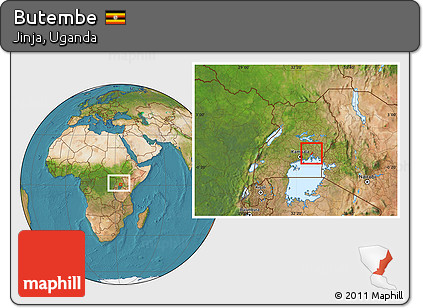 Satellite Location Map of Butembe, within the entire country