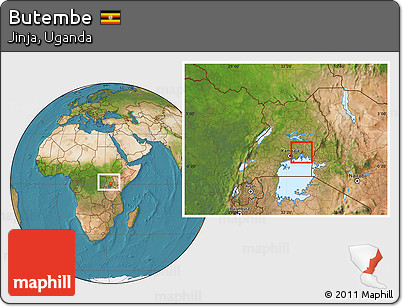 Satellite Location Map of Butembe, within the entire country