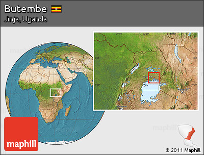 Satellite Location Map of Butembe, within the entire country