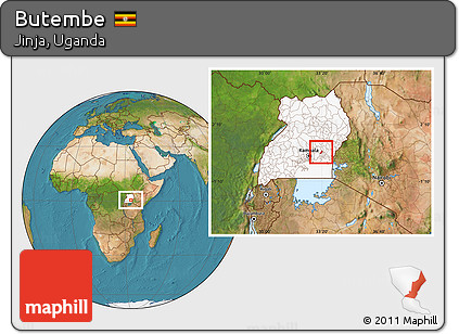 Satellite Location Map of Butembe, highlighted country
